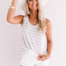Sweeter In Stripes Shift Tank In Grey Image - 1