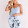 Kisses On The Coast Shift Tank In Sky Blue Image - 1