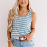 Sweeter In Stripes Shift Tank In Airy Blue Image - 1