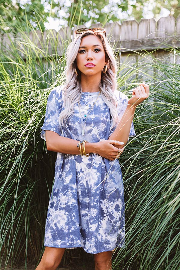 First Date Jitters Tie Dye Shift Dress Image - 2