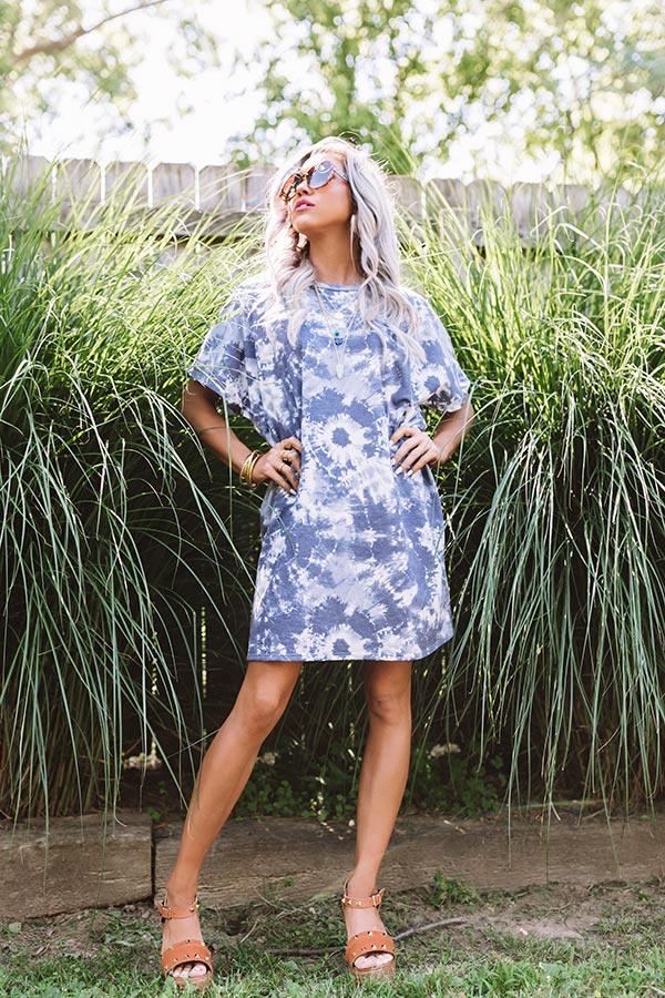 First Date Jitters Tie Dye Shift Dress Image - 4