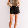 The Violet Midrise Shorts In Black Image - 1