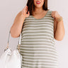 Sweeter In Stripes Shift Tank In Sage   Curves Image - 1