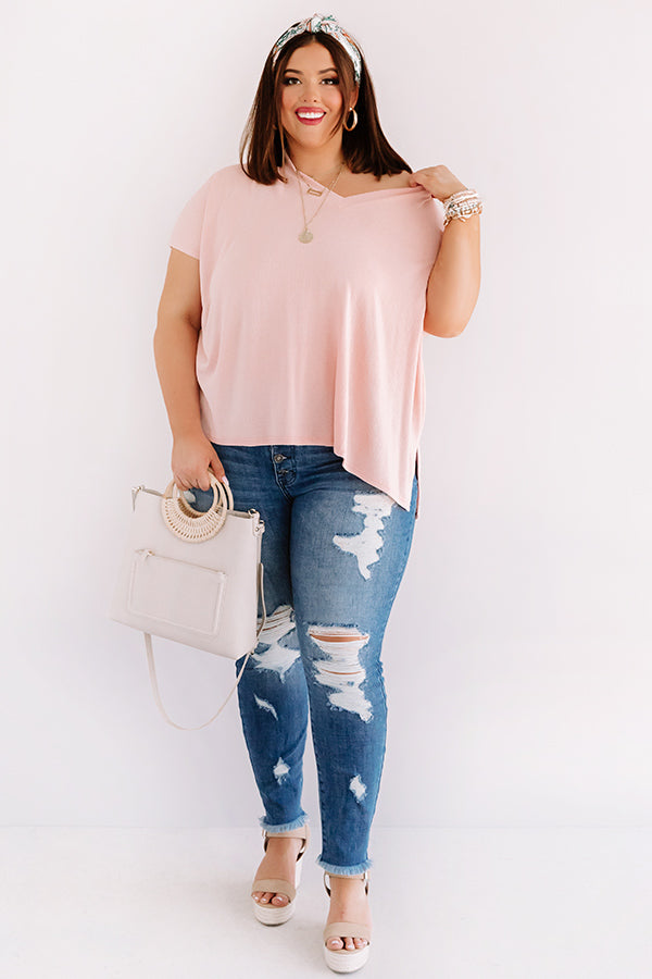Sing Along Shift Top In Rose Quartz Curves Image - 1