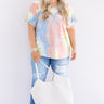Ocean Sunset Tie Dye Tee In Yellow Curves Image - 1
