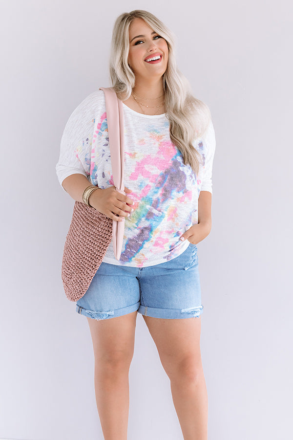 SoCal Surf Tie Dye Knit Top Curves Image - 2