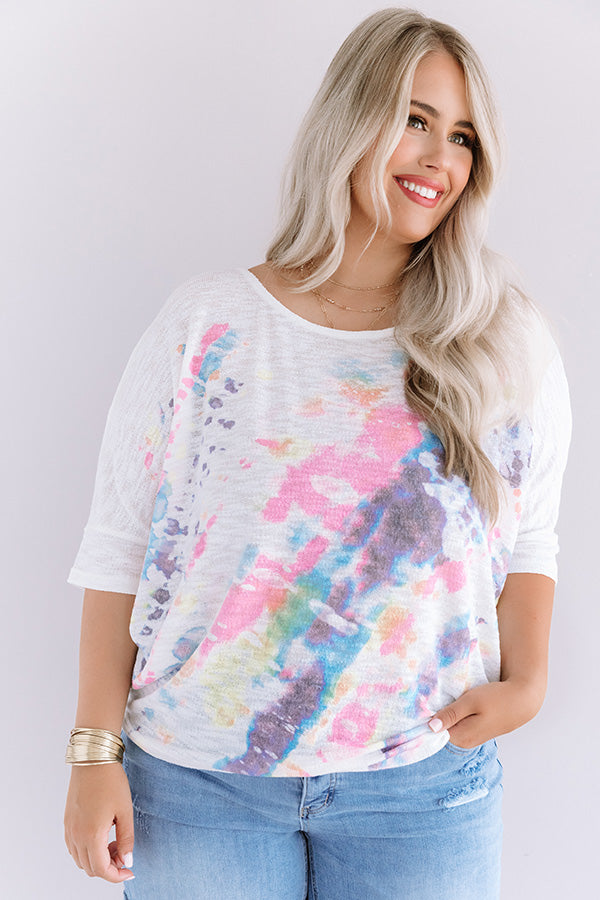 SoCal Surf Tie Dye Knit Top Curves Image - 4