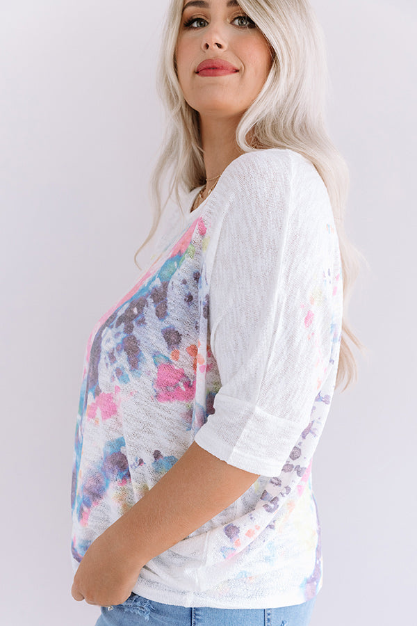 SoCal Surf Tie Dye Knit Top Curves Image - 5