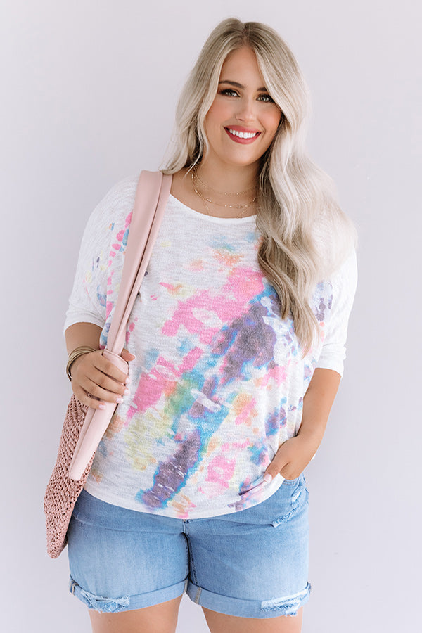 SoCal Surf Tie Dye Knit Top Curves Image - 1