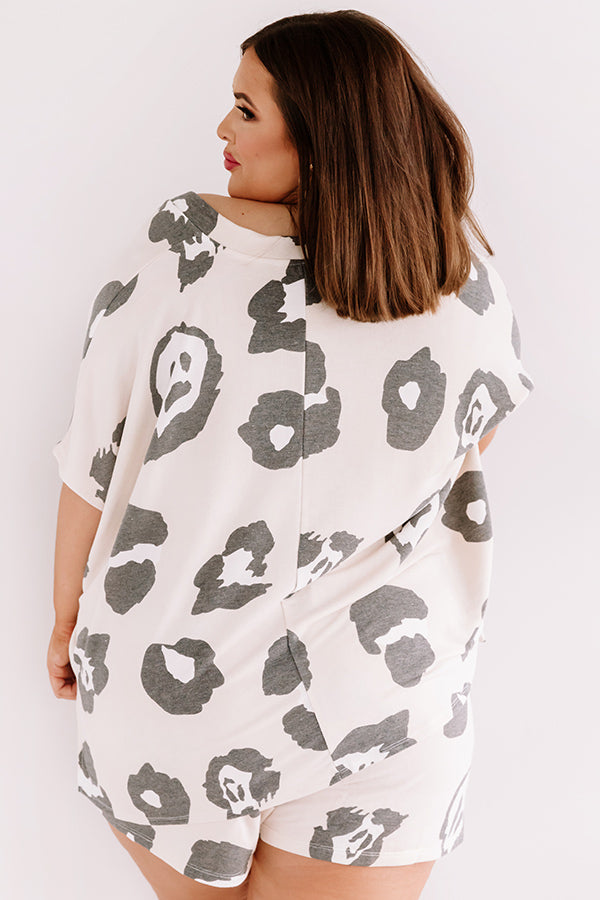 Seaside Twist Leopard Shift Top in Cream   Curves Image - 4