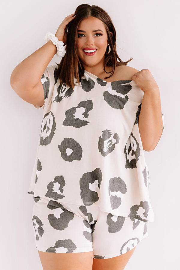 Seaside Twist Leopard Shift Top in Cream   Curves Image - 1