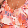 Kendra Scott Poppy Heart Gold Long Pendant Necklace in Ivory Mother-Of-Pearl Image - 1