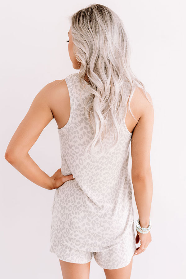 Call Of The Styled Leopard Tank In Warm Taupe Image - 4