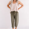 Casa Casual Joggers In Olive Image - 1