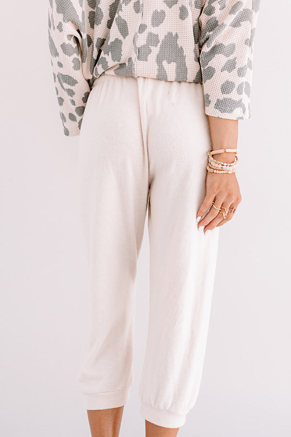 Casa Casual Joggers In Cream Image - 4