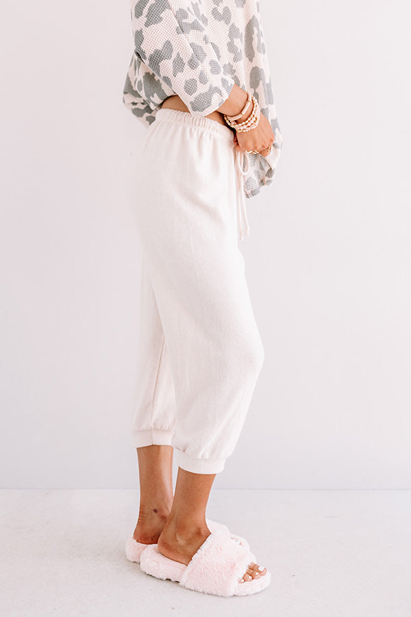 Casa Casual Joggers In Cream Image - 3