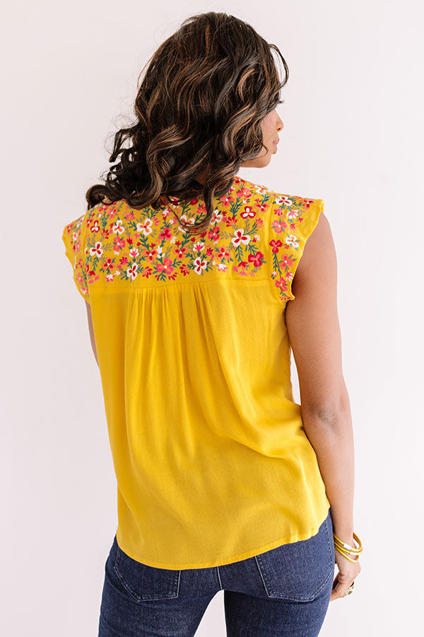 Resort To This Embroidered Shift Top In Marigold Image - 3