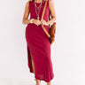 Weekday Chic Distressed Maxi In Wine Image - 1