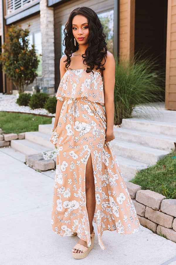 Santorini Seas Floral Maxi Image - 1