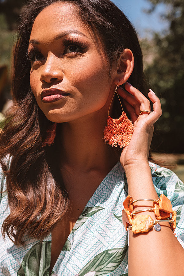 Prim And Pretty Earrings In Orange – Impressions Online Boutique