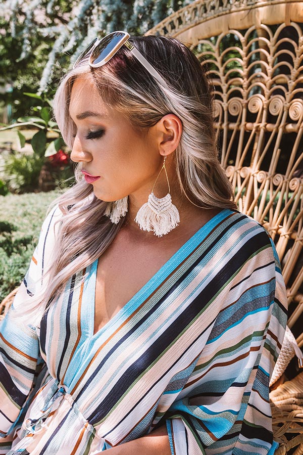 Prim And Pretty Earrings In Stone – Impressions Online Boutique
