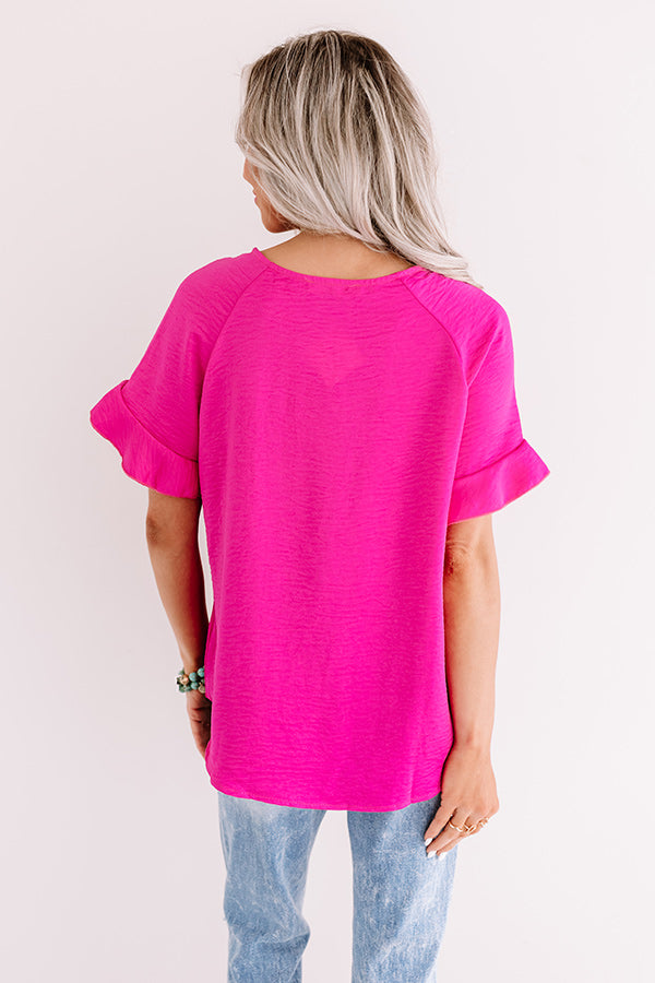 First Class Flight Path Shift Top In Hot Pink Image - 4