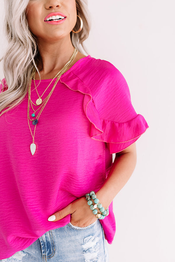 First Class Flight Path Shift Top In Hot Pink Image - 3