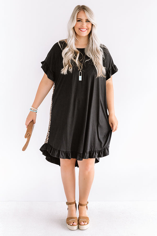 Social Hour Shift Dress in Black Curves Image - 3