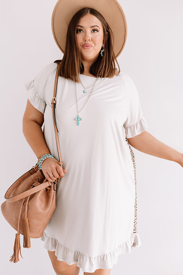 Social Hour Shift Dress In Stone Curves Image - 3