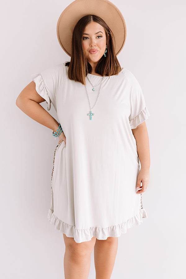 Social Hour Shift Dress In Stone Curves Image - 5