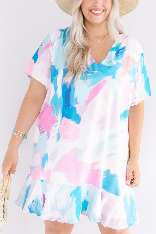 Beyond Reason Shift Dress In Ocean Blue Curves Image - 4