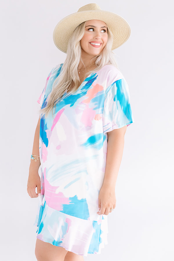 Beyond Reason Shift Dress In Ocean Blue Curves Image - 5