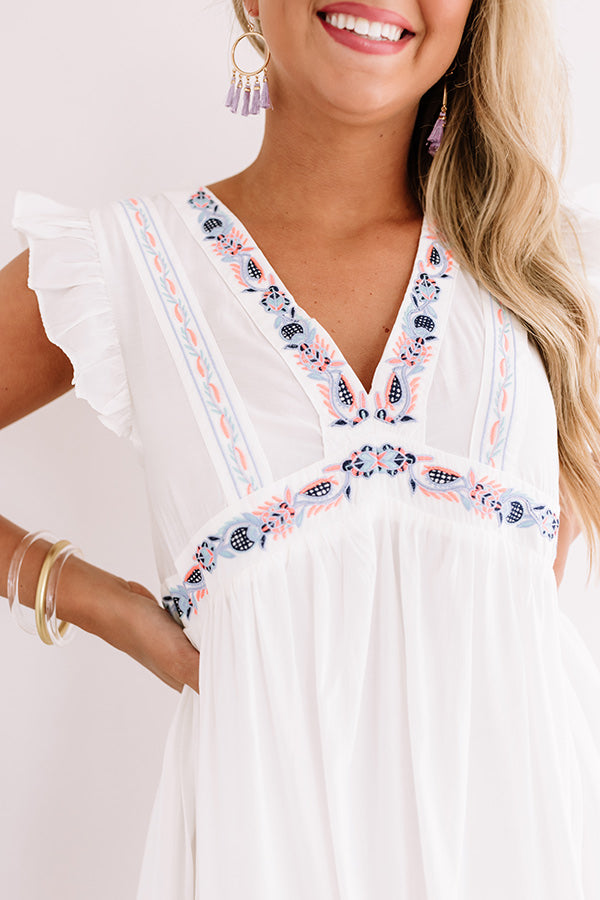 Versailles Brunch Embroidered Dress In White Image - 4