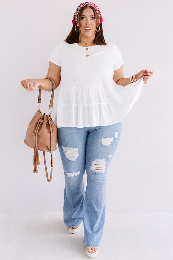 The Rosewood High Waist Distressed Flare Curves Image - 5