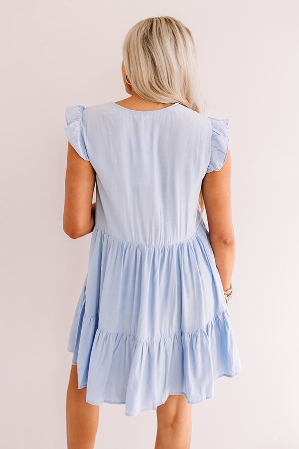 Versailles Brunch Embroidered Dress In Sky Blue Image - 5