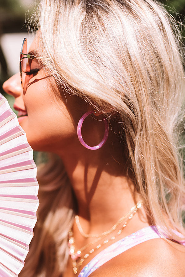 Kendra Scott Kash Hoop Earrings in Deep Blush Acetate Image - 2