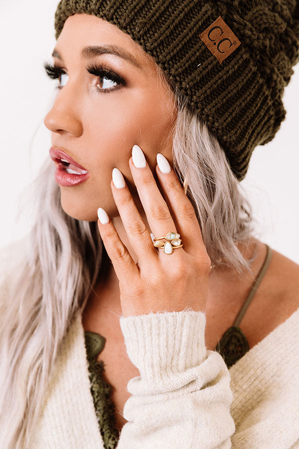 Kendra Scott Ivy Vintage Gold Ring Set of 3 in White Mix Image - 2