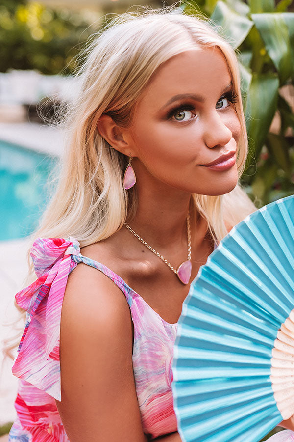 Kendra Scott Mckenna Gold Drop Earrings in Deep Blush Mother-Of-Pearl Image - 1