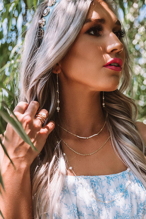 Kendra Scott Scarlet Gold Multi Strand Necklace in White Pearl Image - 4