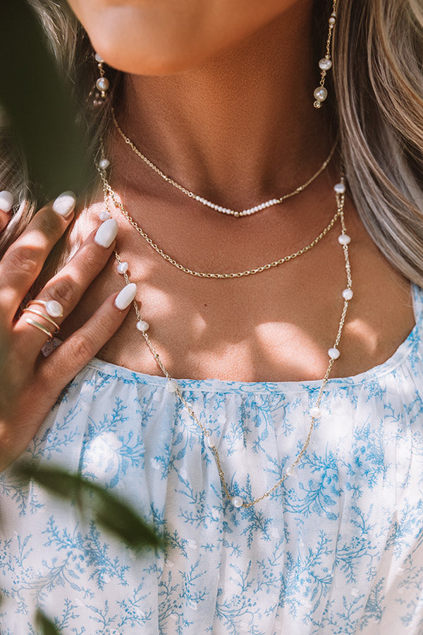 Kendra Scott Scarlet Gold Multi Strand Necklace in White Pearl Image - 2