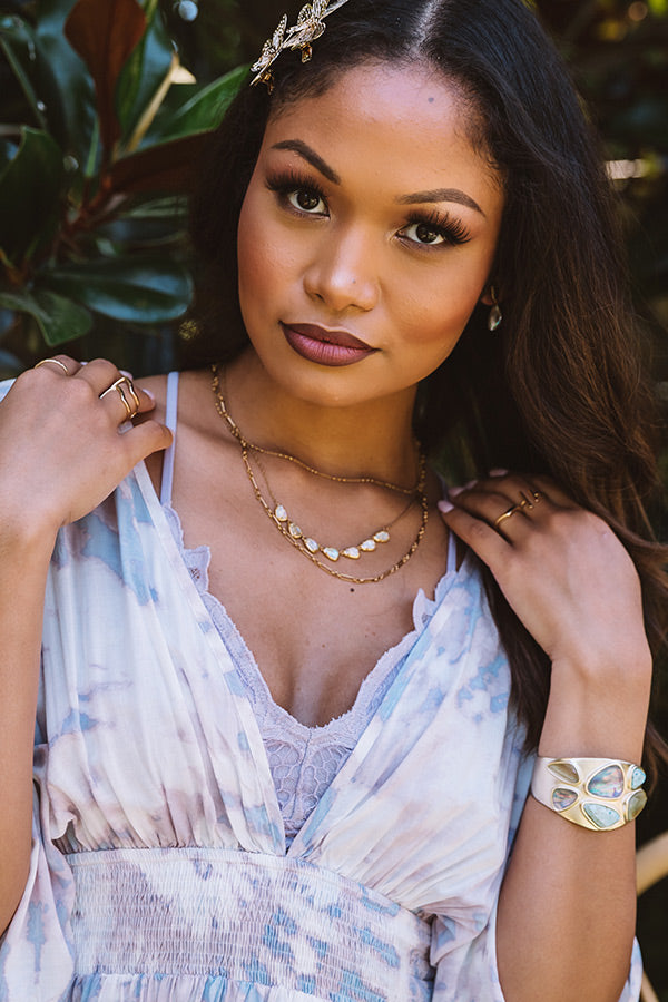 Kendra Scott Susanna Vintage Gold Multi Strand Necklace in White Abalone Image - 1