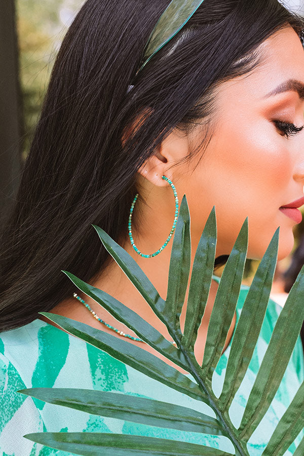 Kendra Scott Scarlet Gold Hoop Earrings in Turquoise Image - 2