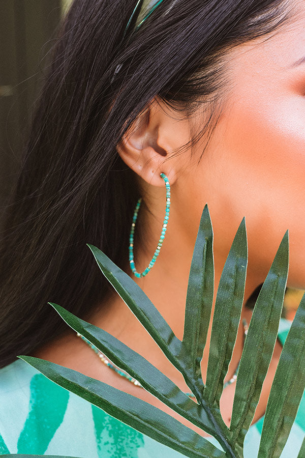 Kendra Scott Scarlet Gold Hoop Earrings in Turquoise Image - 1