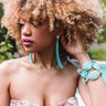 Hamptons Ready Turquoise Tassel Earrings Image - 1