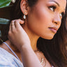 Kendra Scott Ivy Vintage Gold Drop Earrings in White Abalone Image - 1