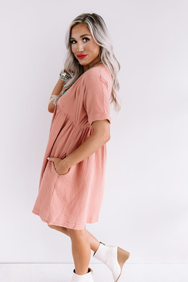 Truly Tempting Babydoll Dress In Rustic Rose Image - 3