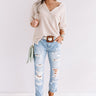 Pave The Way Waffle Knit Top In Birch Image - 1