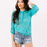 Here For You Burn Out Hoodie In Turquoise Image - 1