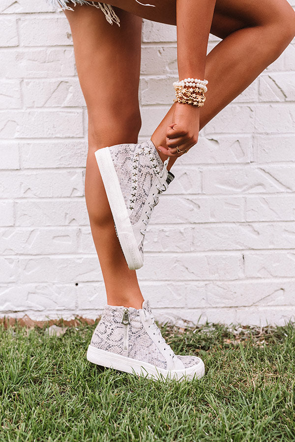 Julie High Top Snake Print Sneaker Image - 1