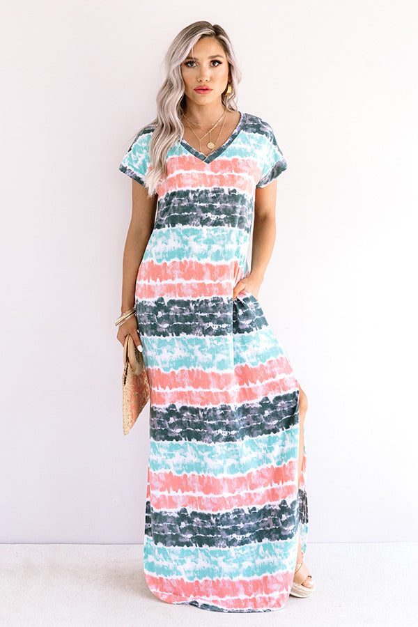 Here And There Tie Dye Maxi In Ocean Wave Image - 4